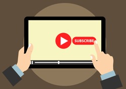 vector design of subscribe promotion social media account