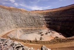 a open cut mine pit in Australia.the mine produces gold and copper.