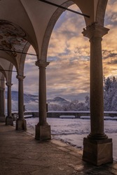 Madona de Sasso in winter, Locarno, Switzerland