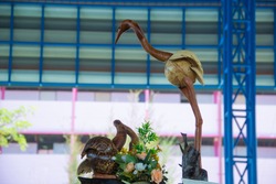 Egret statue,The Egret from the coconut shell.