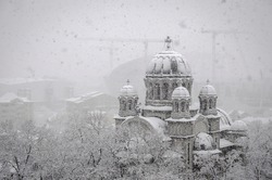 Madona Dudu Cathedral in Craiova in winter
