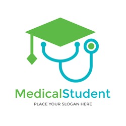 Medical student vector logo template.This design use hat symbol. Suitable for education.