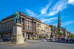 street view of George street at Edinburgh, scotland