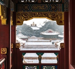 The scenery of the Forbidden City after snow in winter
