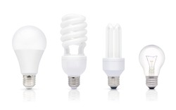 Various of  light bulb, E27 Base, isolated on white background