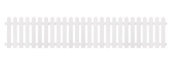 New white wooden fence isolated on white background with clipping path  