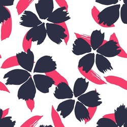 Art Blossom Vector Seamless Pattern. Small Flower Cute Print. Little Floral Sketch Wallpaper. Vintage Leaf Background.