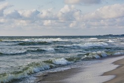 Baltic Sea. Coast. Waves. Summer. July 2021