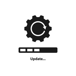 Update system progress. Loading process.  Upgrade application icon concept isolated on white background. Vector illustration