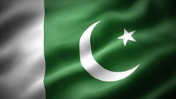 close up waving flag of Pakistan. flag symbols of Pakistan.