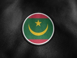 Mauritania flag isolated on black with clipping path. flag symbols of Mauritania. Mauritania flag frame with empty space for your text.