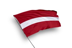 Latvia flag isolated on white background with clipping path. close up waving flag of Latvia. flag symbols of Latvia.