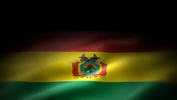 close up waving flag of Bolivia. flag symbols of Bolivia. Bolivia flag frame with empty space for your text. 