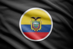 Ecuador flag isolated on black background. National symbols of Ecuador.
