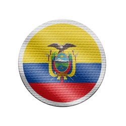 Ecuador flag isolated on white with clipping path. Ecuador flag frame with empty space for your text. National symbols of Ecuador.