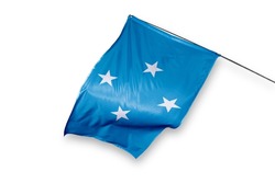 Micronesia flag isolated on white background. close up waving flag of Micronesia. flag symbols of Micronesian.