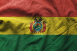 Close up of the Bolivia flag. Bolivia flag of background. flag symbols of Bolivian.