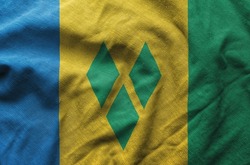 Close up of the Saint Vincent flag. Saint Vincent flag of background. flag symbols of Saint Vincent.