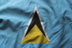 Close up of the Saint Lucia flag. Saint Lucia flag of background. flag symbols of Saint Lucian.