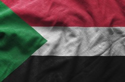 Close up of the Sudan flag. Sudan flag of background. flag symbols of Sudanese.