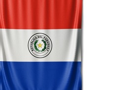 Paraguay flag isolated on white background. Close up of the Paraguay flag. flag symbols of Paraguayan.