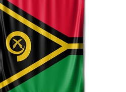 Vanuatu flag isolated on white background. Close up of the Vanuatu flag. flag symbols of Vanuatuan.