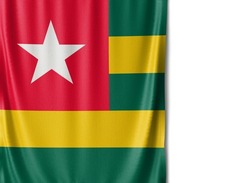 Togo flag isolated on white background. Close up of the Togo flag. flag symbols of Togolese.