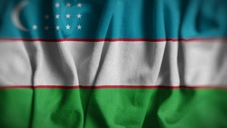 Close up of the Uzbekistan flag. Uzbekistan flag of background. Flag of Uzbek.