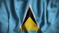 Close up of the Saint Lucia flag. Saint Lucia flag of background. Flag of Saint Lucian.