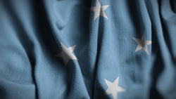 Close up of the Micronesia flag. Micronesia flag of background. Flag of Micronesian.