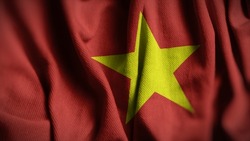 Close up of the Vietnam flag. Vietnam flag of background. Flag of Vietnamese.