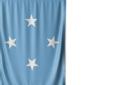 Micronesia flag isolated on white background. Close up of the Micronesia flag. flag symbols of Micronesian.
