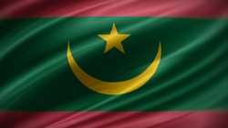 flag of Mauritania. Mauritania flag of background. A close up of the Mauritanian flag.