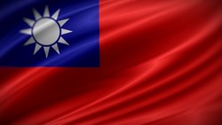 flag of Taiwan. Taiwan flag of background. A close up of the Taiwanese flag.