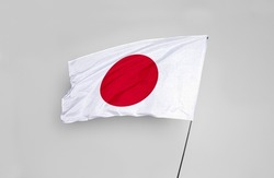 The Japan flag is isolated on a white background with a clipping path. flag symbols of Japan. flag frame with empty space for your text.