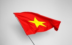 Vietnam flag isolated on white background with clipping path. flag symbols of Vietnam. flag frame with empty space for your text.