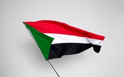 Sudan flag isolated on white background with clipping path. flag symbols of Sudan. flag frame with empty space for your text.