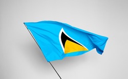 Saint Lucia flag isolated on white background with clipping path. flag symbols of Saint Lucia. flag frame with empty space for your text.