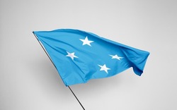 Micronesia flag isolated on white background with clipping path. flag symbols of Micronesia. flag frame with empty space for your text.