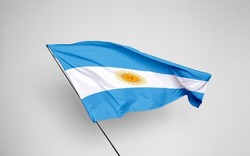 Argentina flag isolated on white background with clipping path. flag symbols of Argentina. flag frame with empty space for your text.