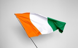 Ivory Coast flag isolated on white background with clipping path. flag symbols of Ivory Coast. flag frame with empty space for your text.