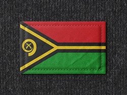 Vanuatu flag isolated on black background with clipping path. flag symbols of Vanuatu.