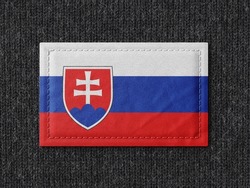 Slovakia flag isolated on black background with clipping path. flag symbols of Slovakia.