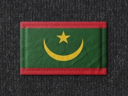 Mauritania flag isolated on black background with clipping path. flag symbols of Mauritania.