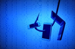 phishing attack on smartphone, tablet, and laptop computer