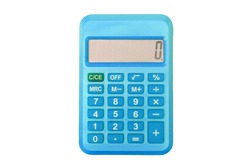 Blue calculator isolated                               