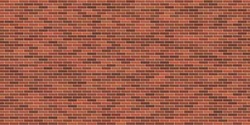 Large Smooth, Clean And Neat Brickwork Wall. Red Brown Brick Texture Pattern.