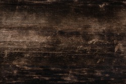 Texture Of A Black Gray Old Wooden Wall, Charred Horizontal Old Rambling Boards With Cracks. Burned Boards Textures Closeup.