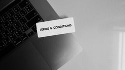 Terms and Conditions message on laptop background, Terms and Conditions concept