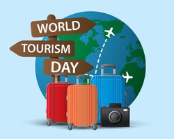 world tourism day cool cute pack app design web banner